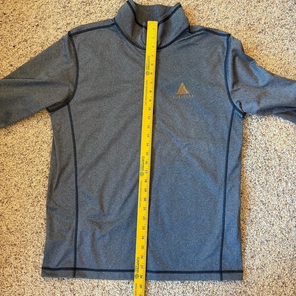 The North Face 1/4 Zip Fleece Pullover Mens Gray Logo Sweatshirt Size Large